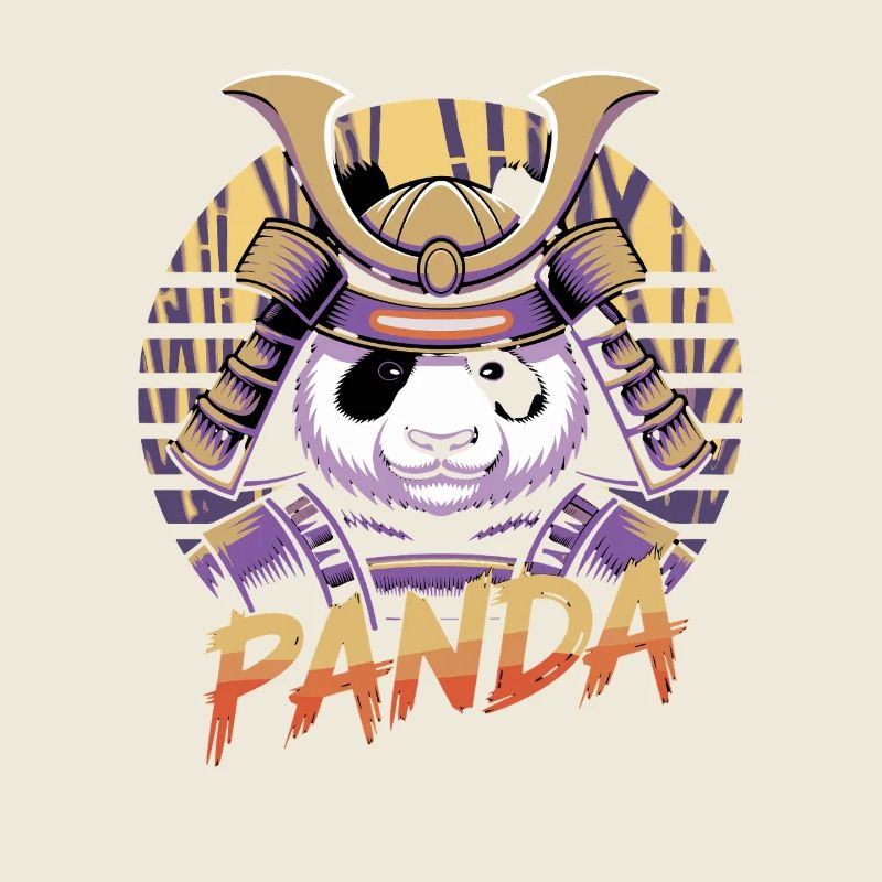 Kriegerischer Panda Samurai Illustration