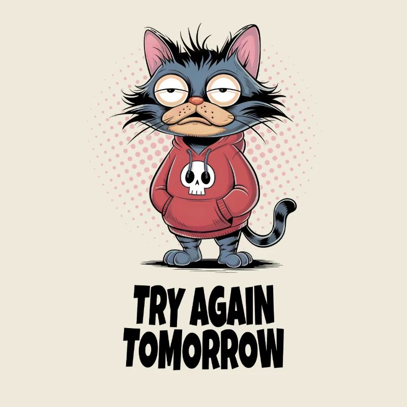 Try Again Tomorrow Cat – Funny Cat Saying
