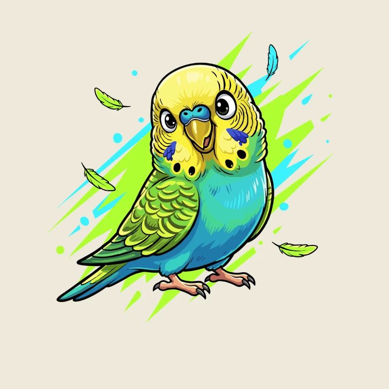 Explosion de couleurs de perruche néon