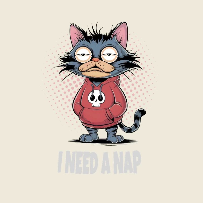 I Need A Nap Tired Cat