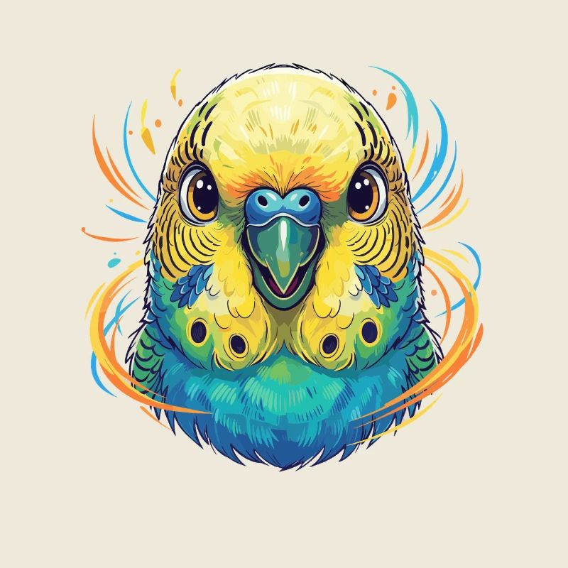 Explosion de couleurs de perruche vivante
