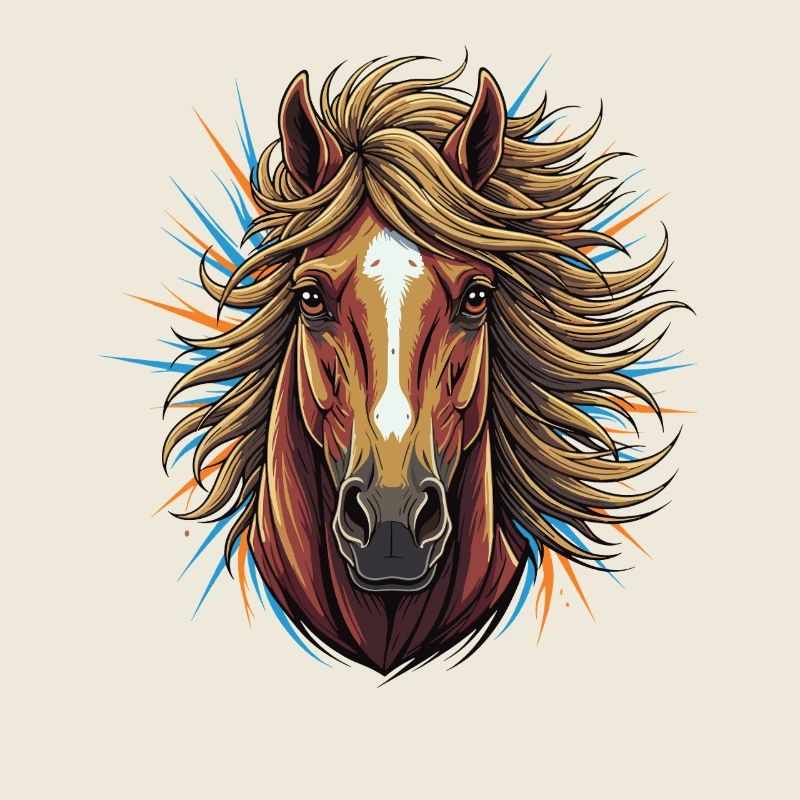 Explosion néon de tête de cheval