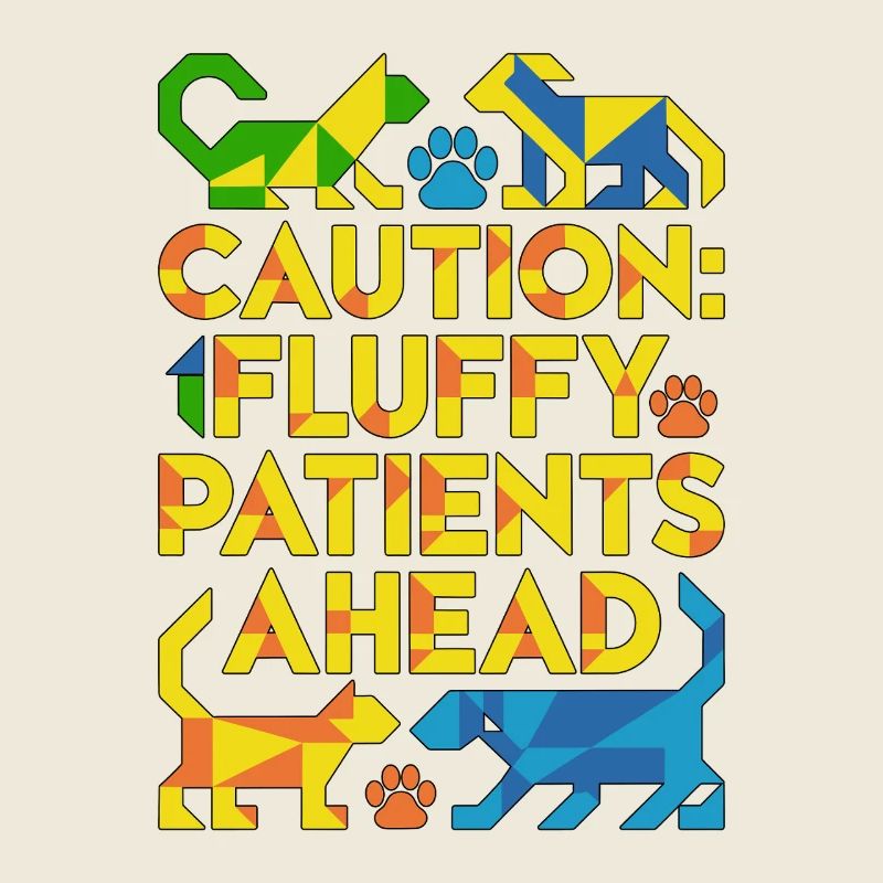Vet Tech Caution Fluffy Patients Veterinary Clinic
