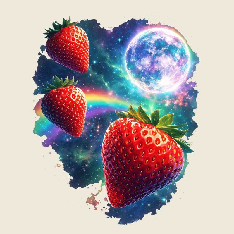 Kosmische Erdbeeren im Sternenlicht