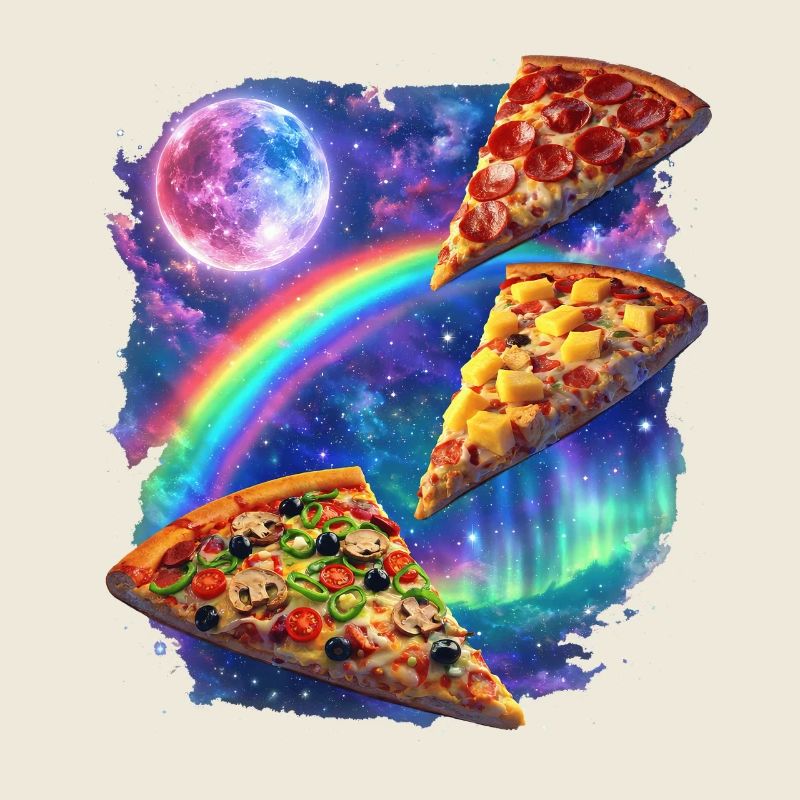Pizza arc-en-ciel cosmique