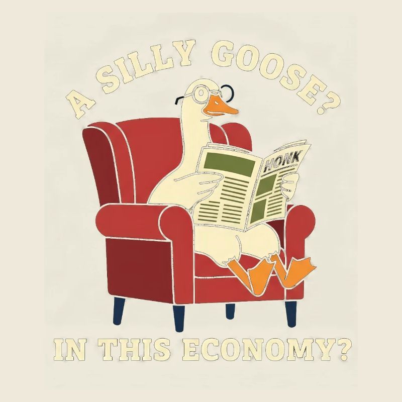 Funny Goose Reading Newspaper Sofa