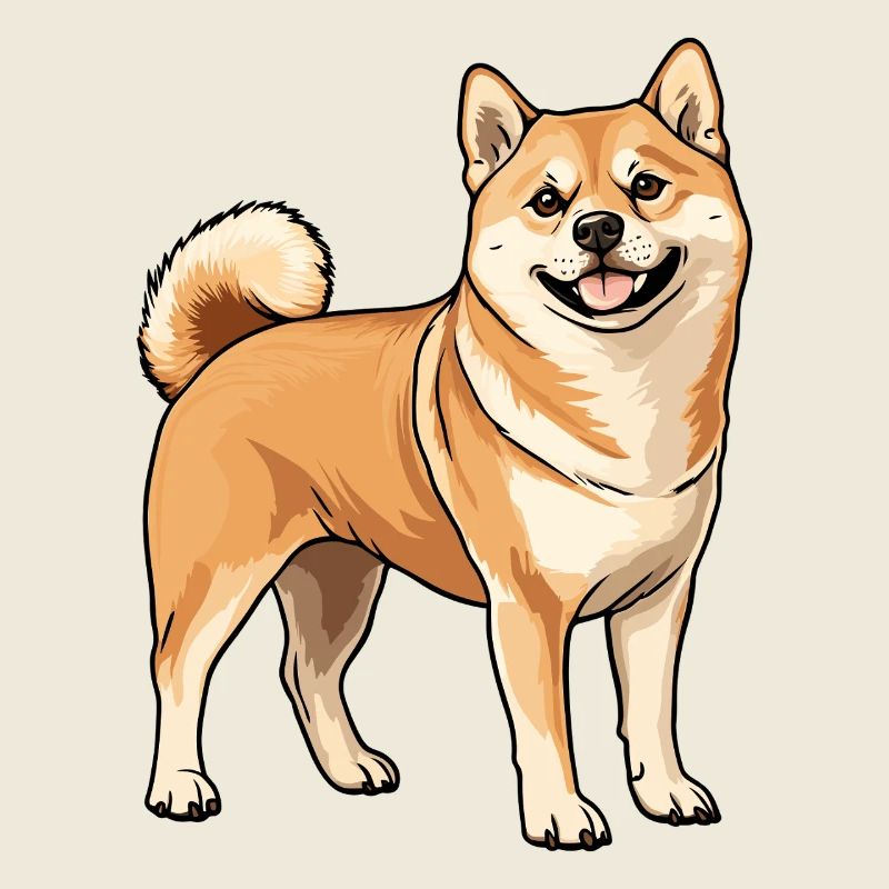 Dessin animé joyeux de Shiba Inu