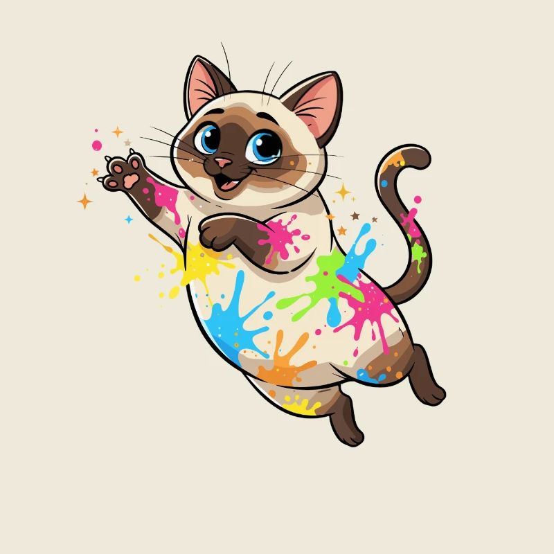 Bunte Farbklecks Katze