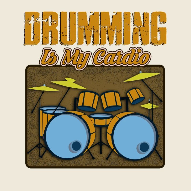 Drumming Is My Cardio Retro Drum Set Graphic