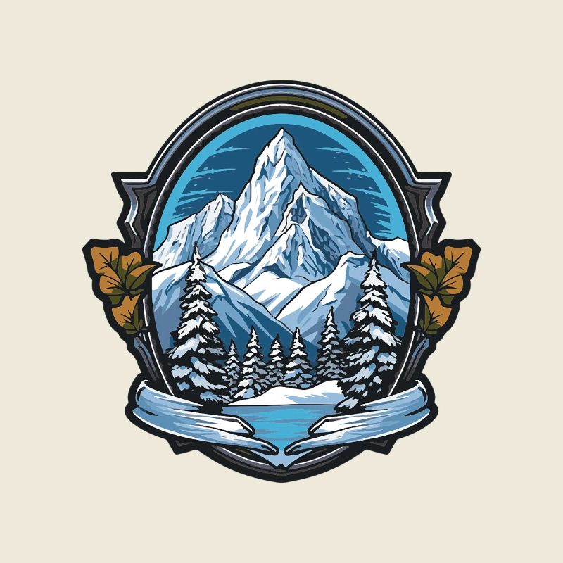 Berge Winterlandschaft Emblem