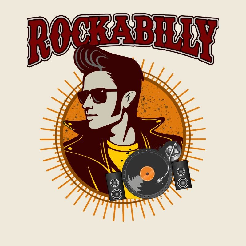 Retro Rockabilly Music Vinyl Record Graphic