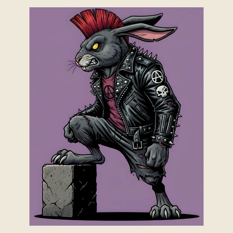 Heavy Metal Easter Bunny Rocker Easter Hardcore Bunny