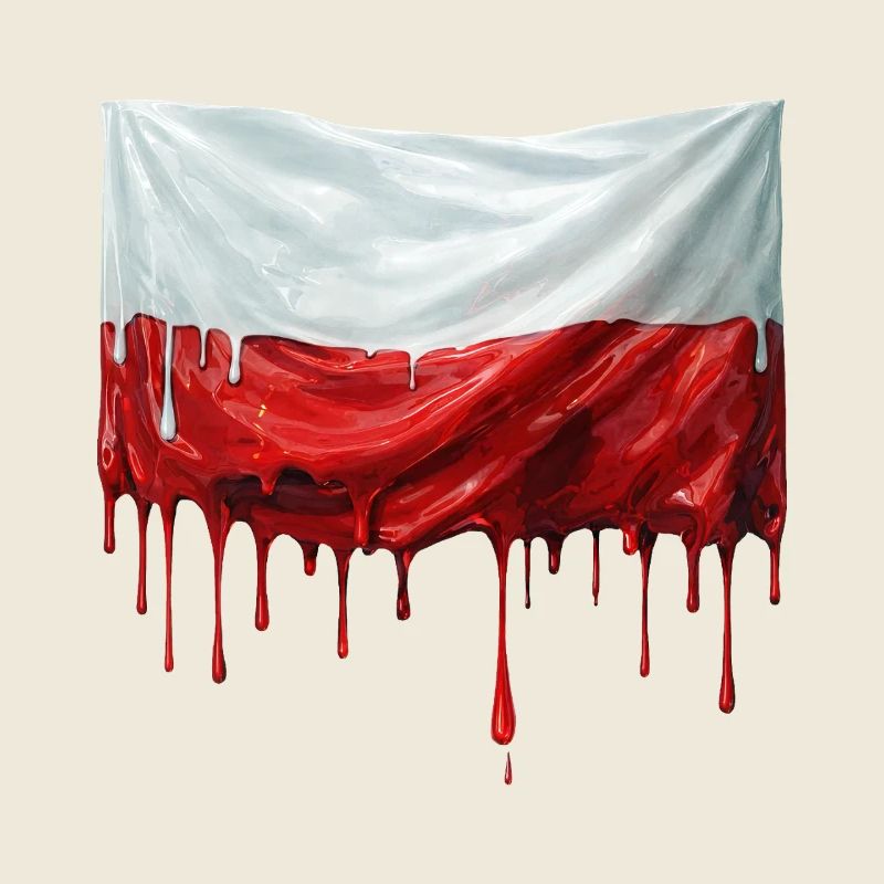 Poland Flag Colorful Paint