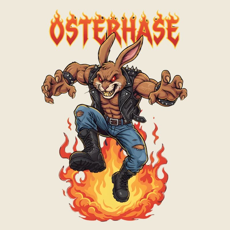 Heavy Metal Easter Bunny Rocker Easter Hardcore Bunny