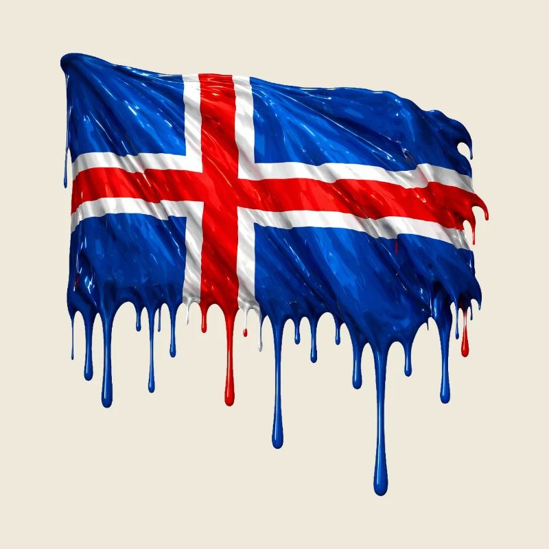 Drapeau islandais couleur colorée