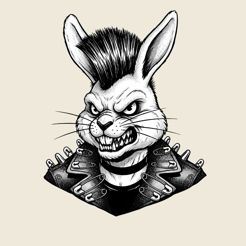 Heavy Metal Easter Bunny Rocker Easter Hardcore Bunny