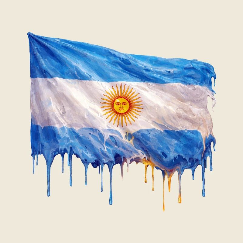 Art du drapeau argentin à gouttes