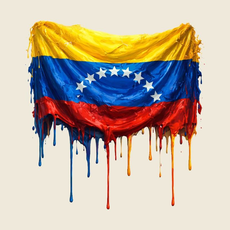 Largage du drapeau du Venezuela