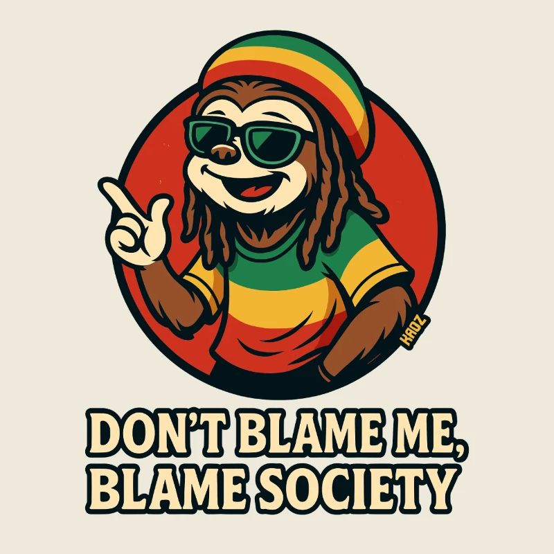 Rasta Sloth Don't Blame Society