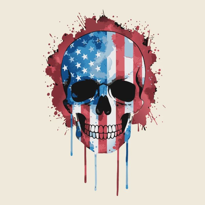 Aquarelle du drapeau du crâne américain