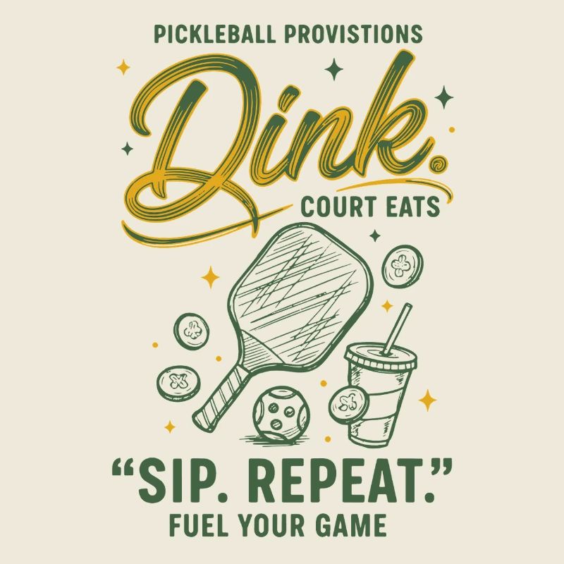 Pickleball Funny Player Dink Sip Repeat Love