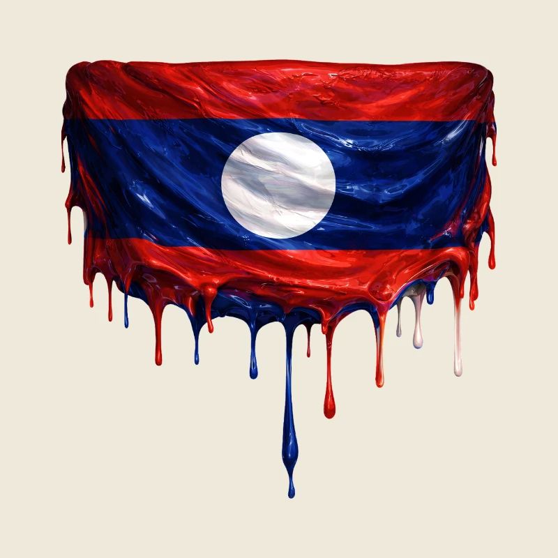 Laos Flagge bunte Farbe