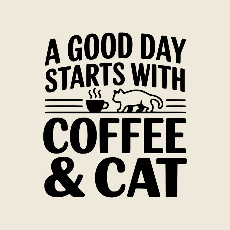 A Good Day Starts with Coffee & Cat