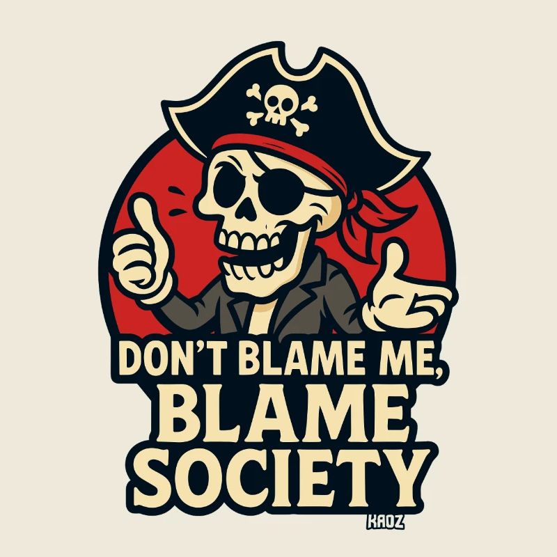Pirate skull with saying
