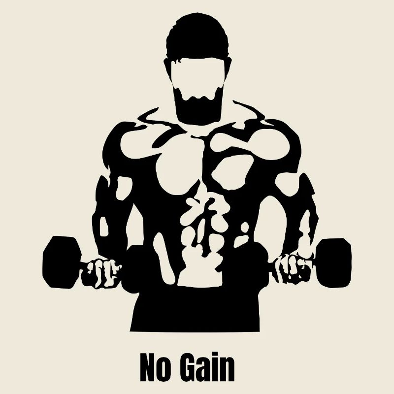 Pas de douleur, pas de gain - design hardcore de bodybuilder