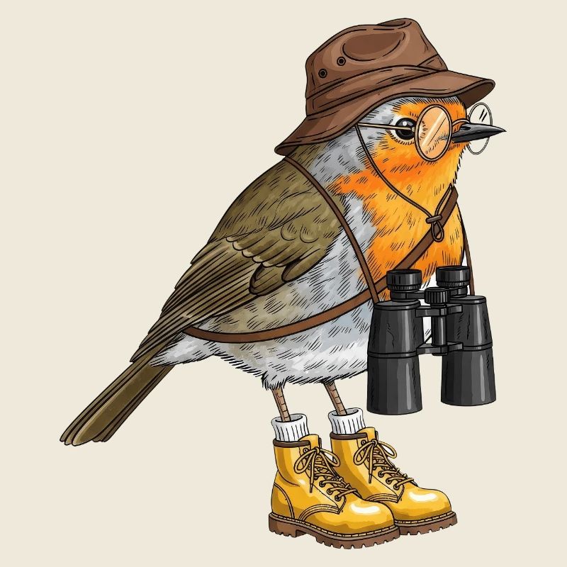 Explorer Robin with Binoculars