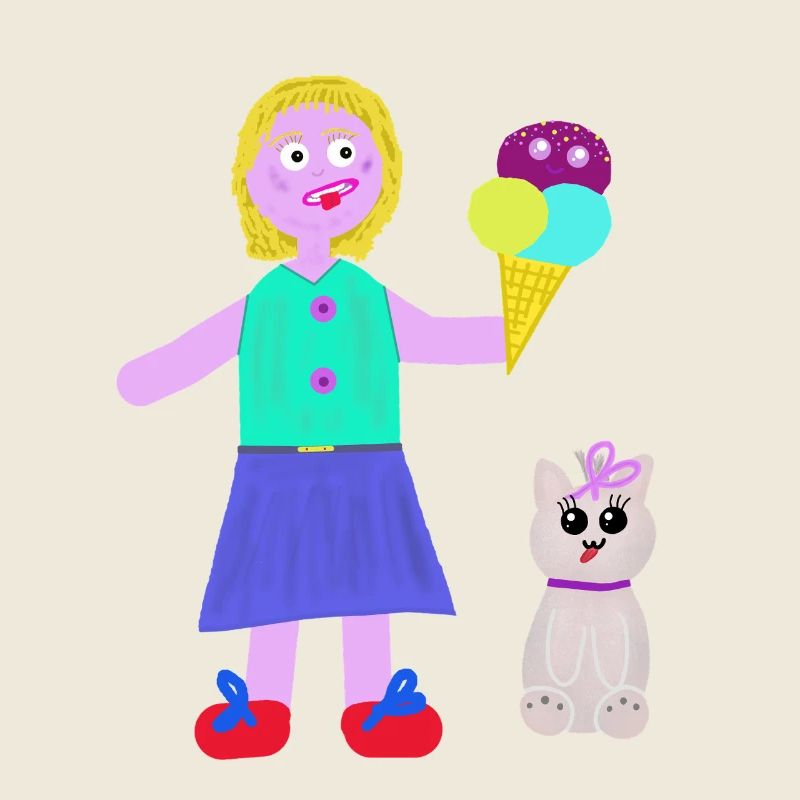 Eiscreme-Mädchen Eiscreme Eiswaffel