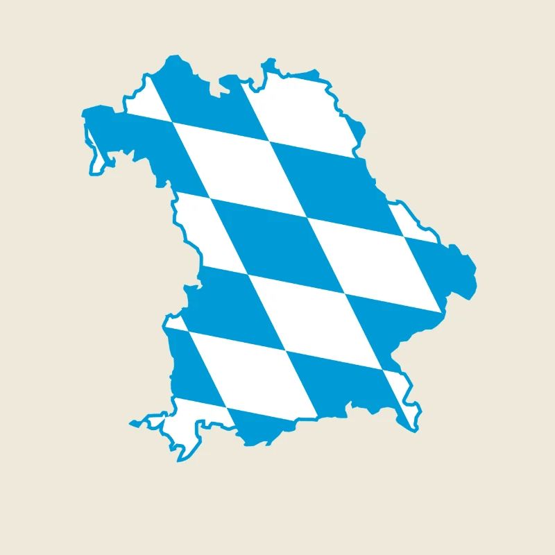 Bavaria map with blue and white diamond pattern