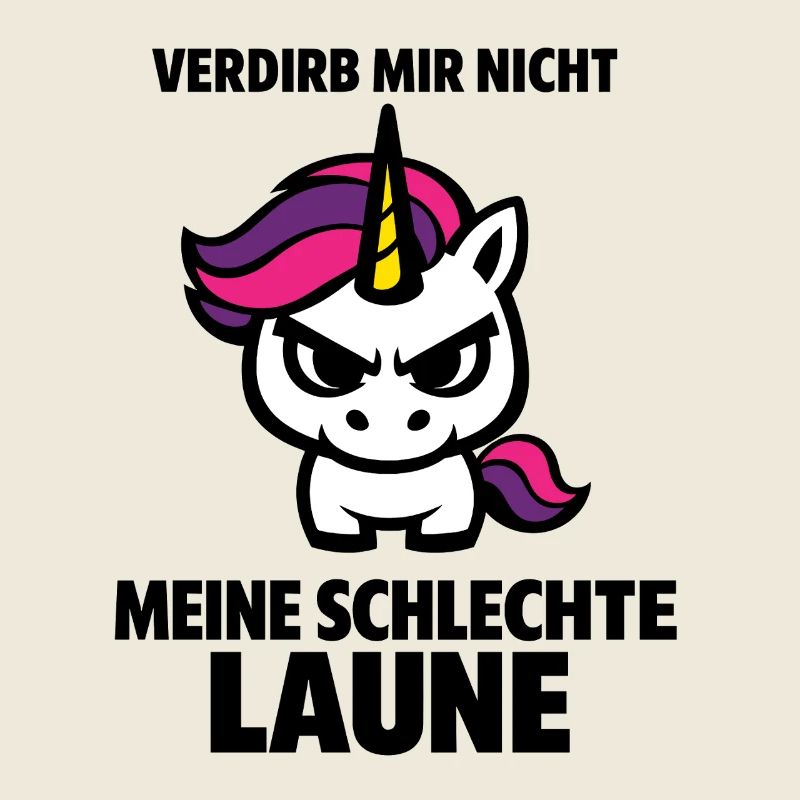 Wütendes Einhorn im frechen Bad Mood Stil