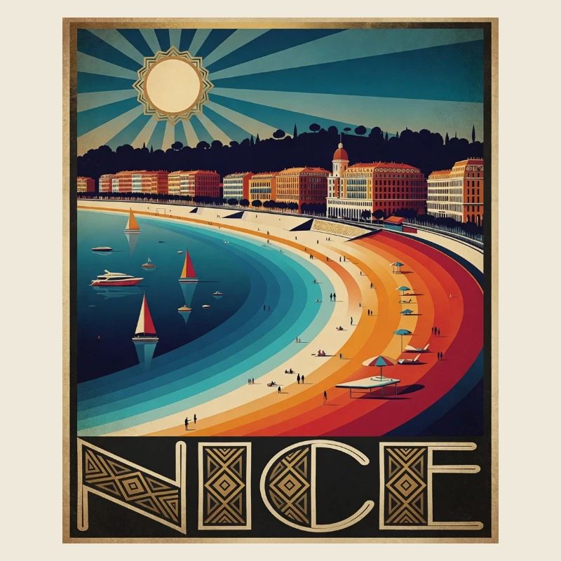 Nice Vintage – Côte d’Azur – Affiche Rétro Plage 