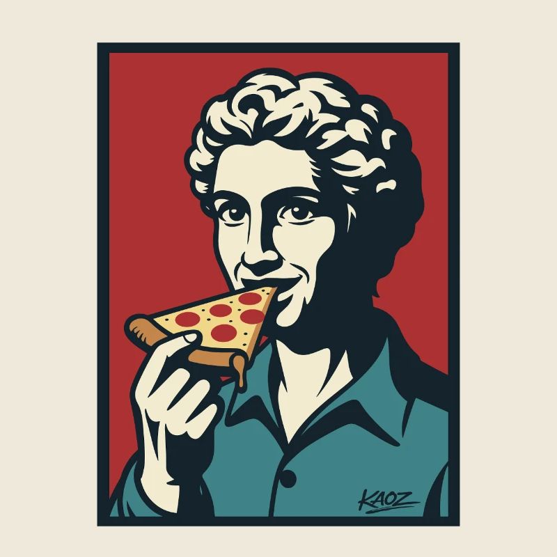 Retro Pizza Portrait Pop Art
