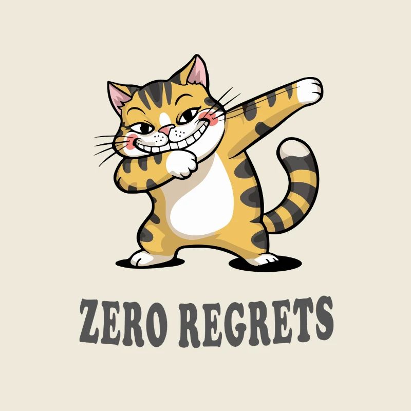 Zero Regrets Lustige Katze Sarkasmus Design