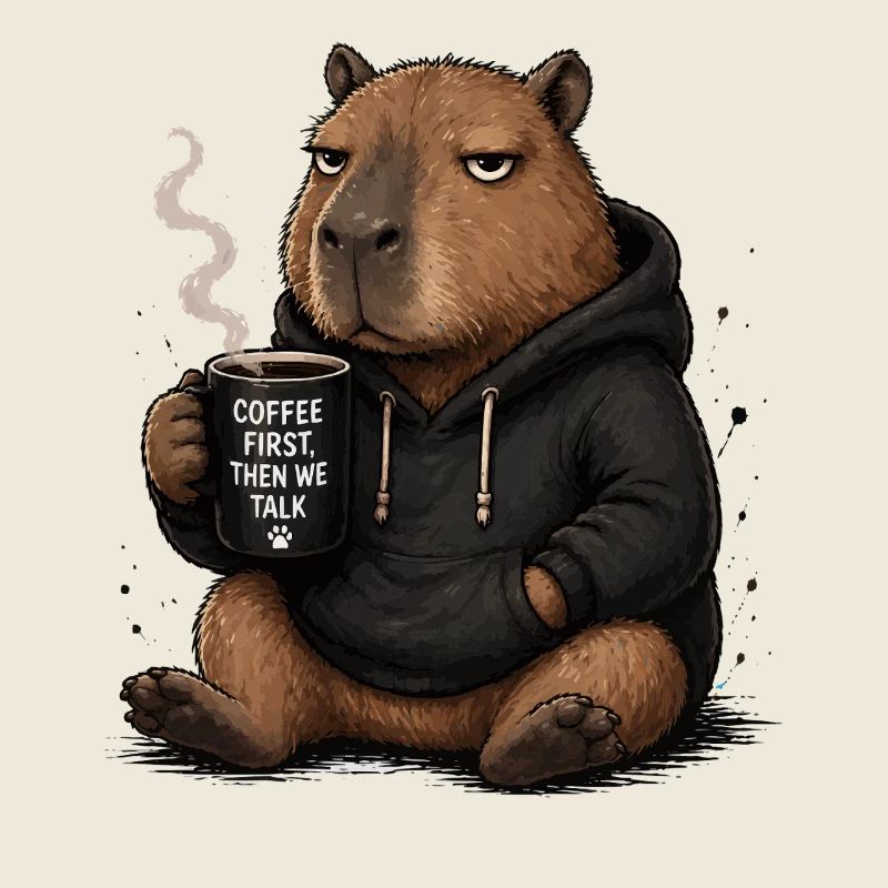 Coffee First Beaver Pullover Hoodie