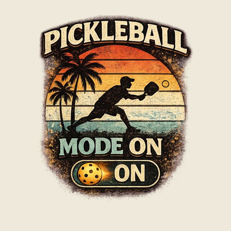 Pickleball Modus An Retro Sunset