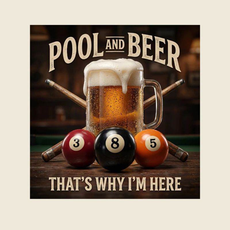 Funny 8-Ball Billiards Beer That's Why I'm Here