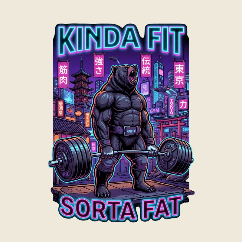 Kinda Fit Sorta Fat Bär Gewichtheben