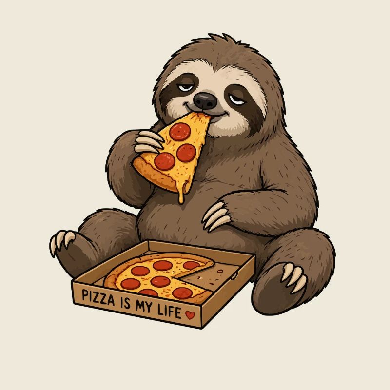 Pizza-Sloth Lebensgenuss