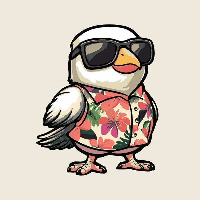 Taube Vogel Comic Urlaub