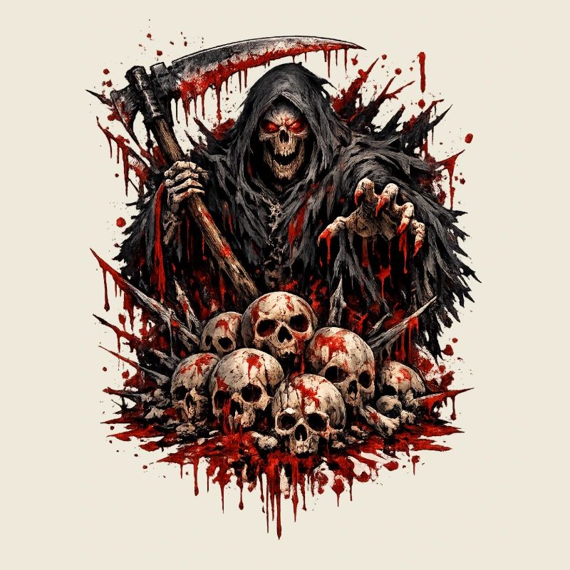 Grim Reaper and Skull Pile