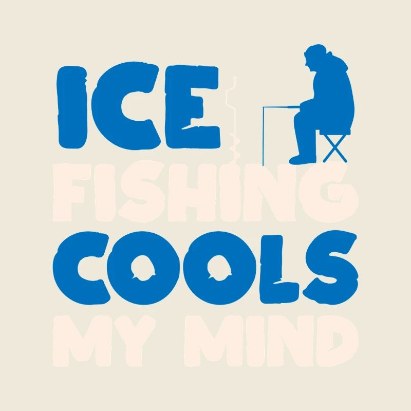 Winter Angling Cools My Mind Frozen Lake Art