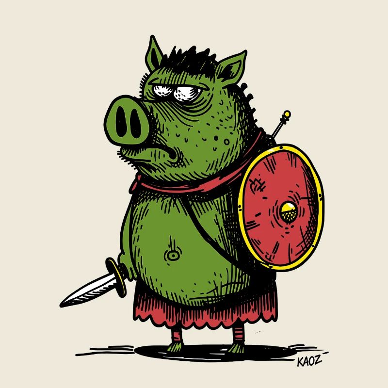 Viking sanglier vert avec bouclier