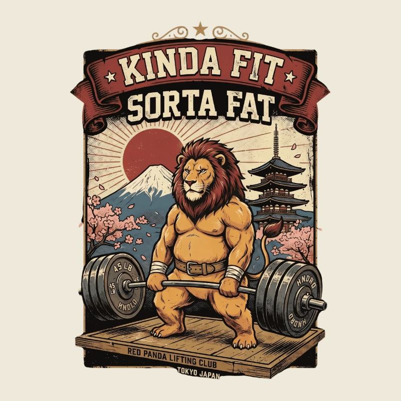 Kinda Fit Sorta Fat Löwe Gewichtheben