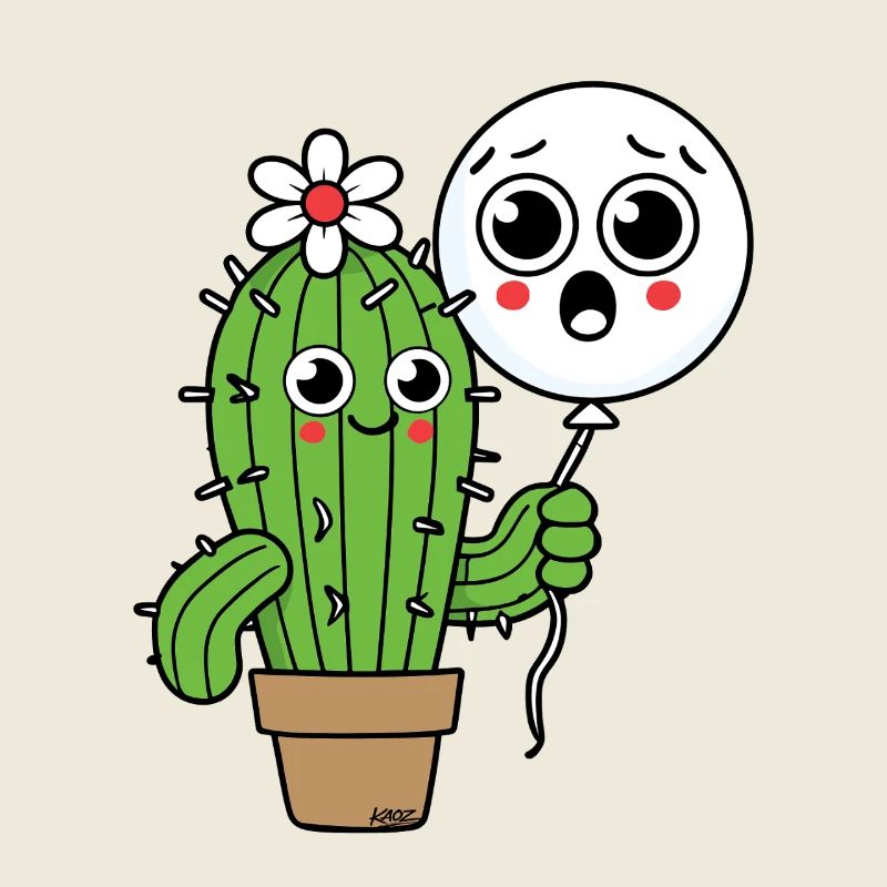 Cactus Buddy and Balloon Ghost