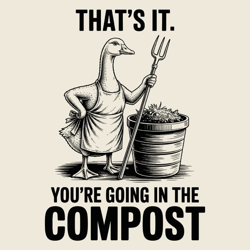 Jardinier, jardin, vous allez dans le compost