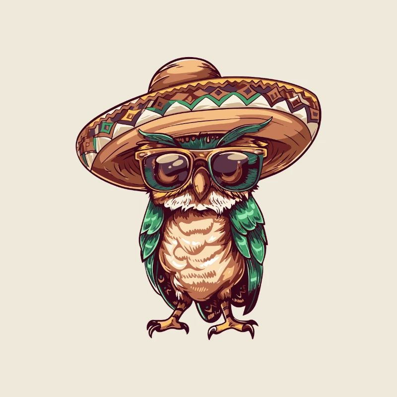 Eule Lustig Sombrero