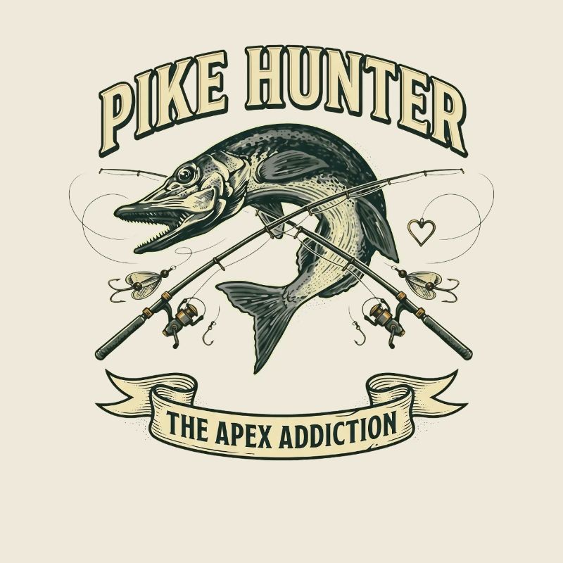 Pike Hunter Angler Predator Vintage